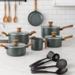 Jogo De Panelas Antiaderente Pratic Cook Granito Indução Mimo Style Cerâmica 10 Peças