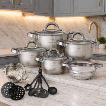 Jogo De Panelas Genebra 19 Peças Inox - Promoção