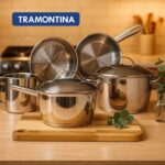 Jogo de Panelas Tramontina Allegra 5 Peças em Aço Inox, com Fundo Triplo
