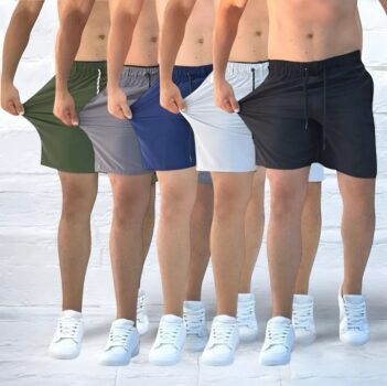Kit 5 Shorts Masculino Praia C Lycra Tactel Academia Bermuda