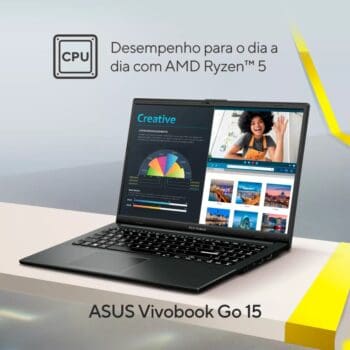 Notebook Asus Vivobook Go 15 E1504fa Amd Ryzen 5 7520u 4gb Ram 256gb Ssd Linux Keepos Tela 15,6 Fhd Black - Nj1287