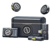 Microfone Hollyland Lark M2 Duo Combo Duplo Para 2 Pessoas USB-C, Lightning e Camera preto