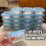 Promotop: As melhores Promoções,cupons e descontos! Conjunto 10 Potes 640ml Vidro Hermético 4 Travas Marmita Aura Do Brasil