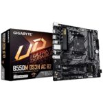 Placa Mãe Gigabyte B550M DS3H AC R2, AMD AM4, Micro ATX, DDR4, RGB, Wi-Fi 6, Bluetooth, Preto – B550M DS3H AC R2