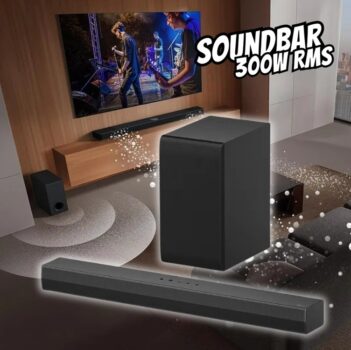 Soundbar LG S40t - 300w Rms, 2.1 Canais, Dolby Digital, Sem Cor Preto