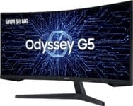 Monitor Gamer Curvo Samsung Odyssey 34’’, Ultra WQHD, 165Hz, 1ms, tela ultrawide, HDMI, Display Port, Freesync Premium, preto, série G5