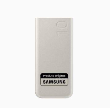 Bateria Externa SAMSUNG EB-P3400 Bege Portátil, Carga Super Rápida 25W, Duas Saídas USB-C 10000 MAH