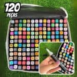 Canetas Permanentes 120 Cores Vibrantes Ponta Dupla C/ Bolsa Fast Plug