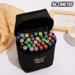 Canetinha Marcadores Profissional 36 Cores Permanente Grossa Fina Touch