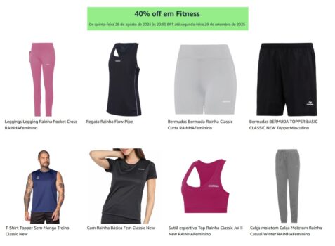 Cupom 40% OFF em Fitness - Amazon