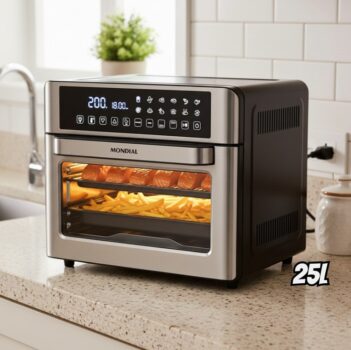 Fritadeira Air Fryer Forno Oven Digital 25L, Mondial, Preto/Inox, 2000W, 110V - AFO-25L-BI
