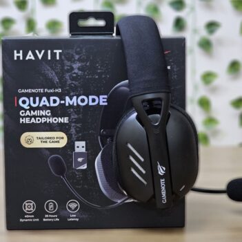 Havit Fone de Ouvido Headset Gamer Fuxi-H3 Black Com Fio e Sem Fio, Wireless 2,4GHz, Bluetooth, Cabo USB-C