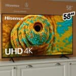 Hisense Smart TV UHD 4K DLED 58" Polegadas 58A6N com HDR10+ Dolby Vision Game Mode Controle por Voz Alexa Built-In AirPlay