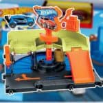 Hot Wheels City Pista de Brinquedo Lava-rápido da Cidade para crianças a partir de 4 anos