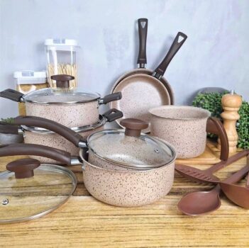 Jogo De Panelas Antiaderente 10 Peças Teflon bianco