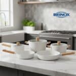 Promotop: As melhores Promoções,cupons e descontos! Jogo de Panelas Brinox Revestimento Cerâmico Creme 5 Peças Ceramic Life Nordic
