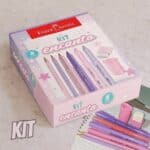 Kit Encanto Faber-Castell Com Produtos Rosa e Roxo Em Tons Pastel *EDIÇÃO LIMITADA*