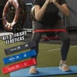 Kit Mini Band Muvin - Faixas Elásticas Circulares Com 3 Tensões - Diferentes Intensidades de Resistência - Elásticos Para Musculação - Exercícios - Força - Treino Funcional - Academia - Ginástica