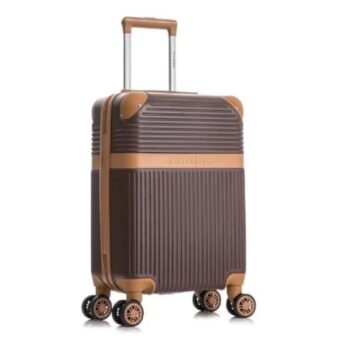 Mala de Viagem de Bordo Kabri 10kg Rígida ABS Padrão ANAC com 4 Rodas duplas 360º e Trava de segredo numérico, divisória interna com zíper e elástico de fixação, Bronze, Santino - ABEV408P32