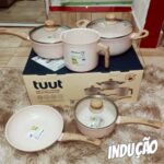 Promotop: As melhores Promoções,cupons e descontos! Jogo De Panelas Ceramico Triplo Indução Tuut Ecoglid 5 Peças Cor Baunilha