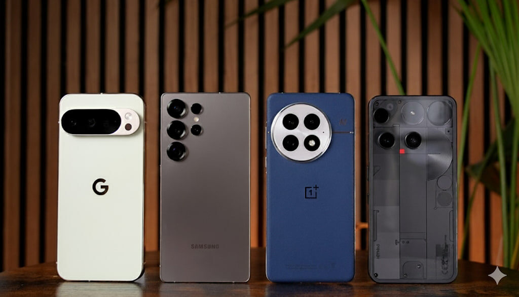 Pixel 10 Pro XL vs Galaxy S25 Ultra vs OnePlus 13 vs Nothing Phone 3: qual vale mais no Brasil em 2025?