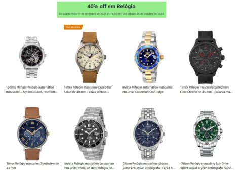 Seleção de Relógios com 40% OFF - Amazon