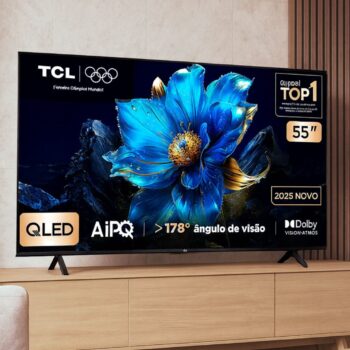 Smart TV 55” TCL 55P7K 4K QLED 60Hz com Sistema Operacional Google TV