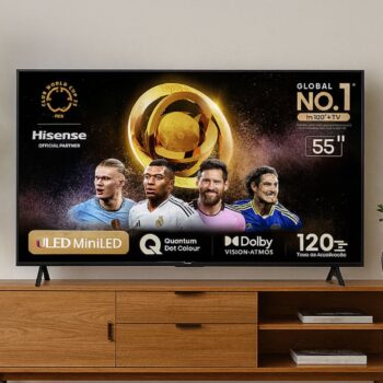 Smart TV 55" UHD 4K Mini LED Hisense 55U6N Google TV, Processador com AI, HDR10+, Dolby Atmos, Sports Mode, Game Mode Plus e Compatível com Alexa