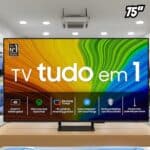 Smart TV 75" QLED 4K Samsung QN75Q70DAGXZD com Pontos Quânticos, Upscaling, Gaming Hub, Design AirSlim, Alexa built in e Painel até 120Hz