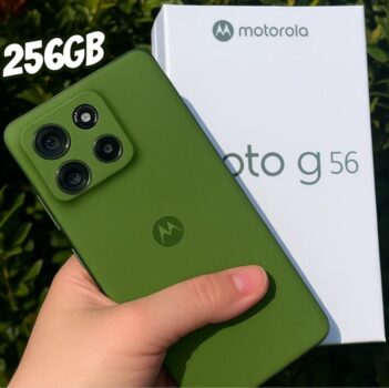 Smartphone Motorola Moto g56 5G - 256GB 24GB (8GB RAM+16GB Ram Boost) e 50MP Sony Lytia 600 Camera Ultrarresistencia militar IP68 + IP69 - Verde