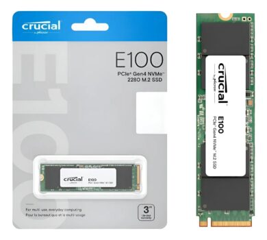 Ssd Crucial 480 Gb Nvme E100 Pciex 4.0 M.2 2280 Ct480e100 Verde