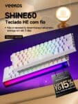 Teclado Veekos Shine 60 HE Magnetic Switch Keyboard White