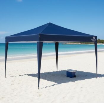 Tenda Gazebo Sanfonado Articulada Dobrável 3 por 3 metros com Mala Transporte The Black Tools cor azul