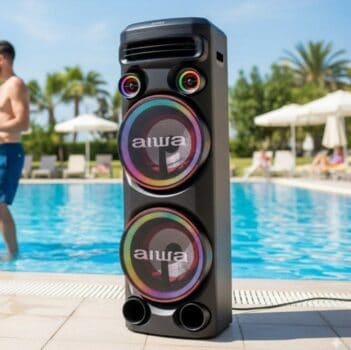 Torre de Som AIWA T2W-02 2300W Woofers 10" Bluetooth RGB Bivolt