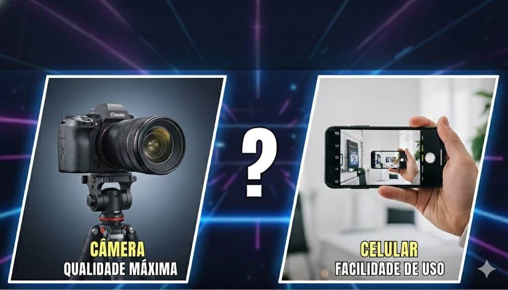 Vídeos com Câmera ou Celular em 2025: Qualidade máxima ou facilidade de uso? Vídeos com Câmera ou Celular em 2025: Qualidade máxima ou facilidade de uso?