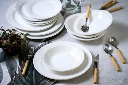 Aparelho de Jantar de Cerâmica Paris Branco 12 Peças – Scalla Cerâmica