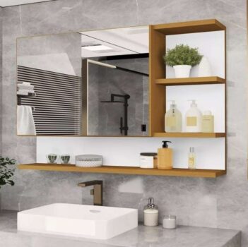 Armario Espelheira Para Banheiro 1 Porta Cleópatra (Nature/Flexcollor)