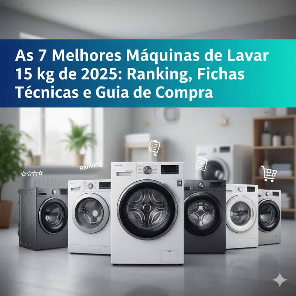 As 7 Melhores Máquinas de Lavar 15 kg de 2025: Ranking, Fichas Técnicas e Guia de Compra