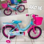 Bike Menina Aro 16 Rosa 5-8 Anos Com Cesta Cor Tiffany Love Unitoys