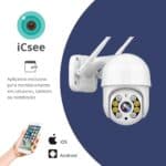 Câmera Ip A8 App Icsee Infravermelho Prova D'água Externa Wifi Hd 3 Cor Branco