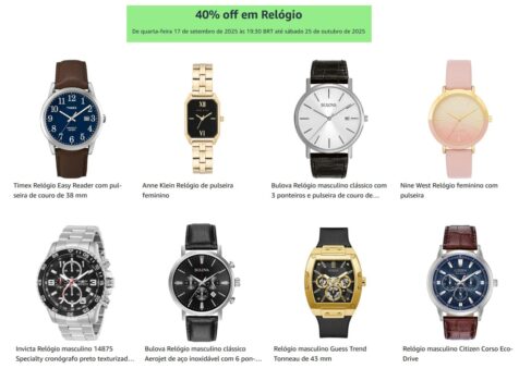 Cupom 40% OFF em Relógio - Amazon