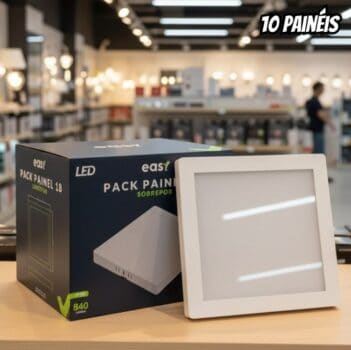 Kit 10 Painel Plafon Sobrepor Led 18w Quadrado 6500k Branco Frio – Cod: 399181377 Easy By Avant