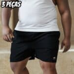 Kit 3 Shorts Bermuda Praia Masculina Básico Tactel Plus Size