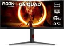 Monitor Gamer Curvo AOC AGON QUAD 34″ Ultrawide WQHD 180Hz 0,5ms Base Ajustável U34G4C
