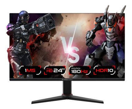 Monitor Gamer Philco 24", 180hz, 1ms, Base rotacional Ajustável, LED, IPS, Full HD, HDR10, HDMI e Display Port, Adaptive Sync compatível com NVIDIA Geforce e AMD Radeon, Modo Mira - PMG24M23T
