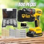 Parafusadeira Furadeira De Impacto Brushless 21v Tb-21b Maleta The Black Tools + Jogo Brocas Bits Buchas 300 Peças