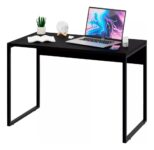 Mesa Escrivaninha Industrial Cabe Em Qualquer Lugar Preto 90 Cm Apartamento Escritório Preto Bee Concept Home