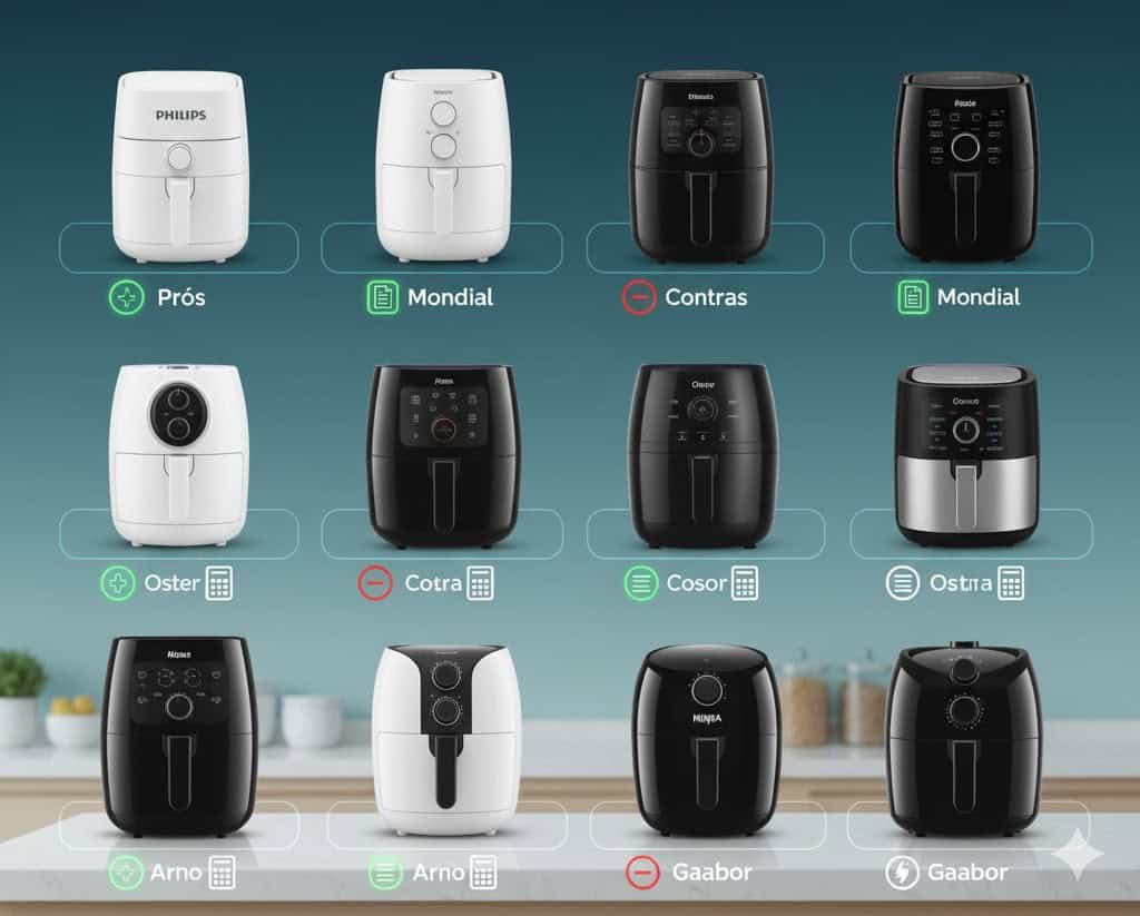 Melhor air fryer custo-benefício de 2025: 10 modelos campeões (com prós, contras, fichas técnicas e cálculo de consumo) Melhor air fryer custo-benefício de 2025: 10 modelos campeões (com prós, contras, fichas técnicas e cálculo de consumo)