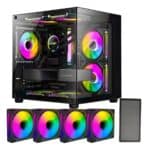 Gabinete Gamer Hayom Aquário Com 4 Cooler Fan Led Rgb