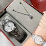 Kit Relógio De Pulso Feminino Mondaine Prateado Original